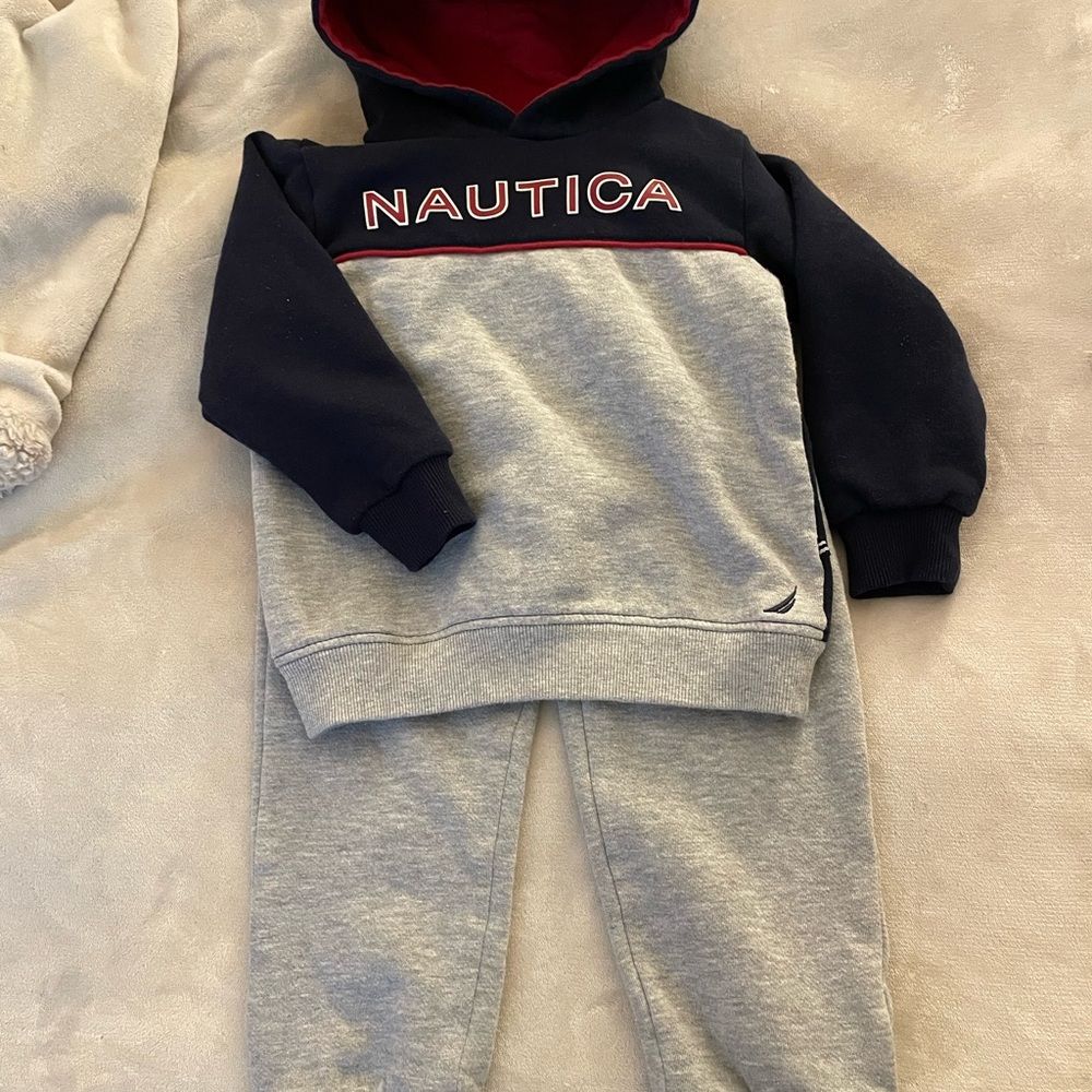 Nautica Kids Navy and Gray Jogger Set